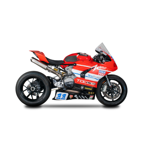 RACING Full System REPLICA SSP600: TITANIUM Bochten + 2 RECTANGLE Dempers Ducati Panigale V2/959