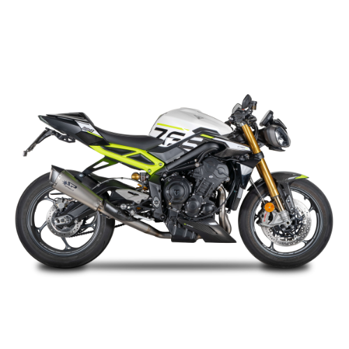 3/4 kit: Stainless Steel Pipe + KONIX EVO Silencer Triumph Street Triple (2017-2024)