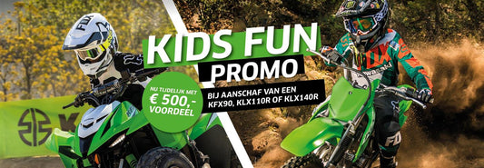 Ontvang nu € 500,- voordeel bij aanschaf van een KFX90, KLX110R of KLX140R!