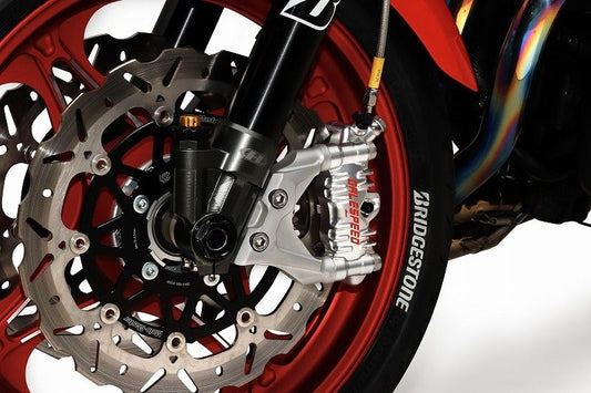 Galespeed 'Elaborate' CNC Radiale Voor 4-Zuiger Titanium Remklauw, Links (SCM Bouten, 100mm, 34-40)
