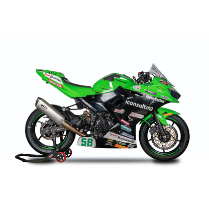 RACING Full System WSSP: TITANIUM Voorbochten + FORCE Demper Kawasaki Ninja 400 (2018-2023)