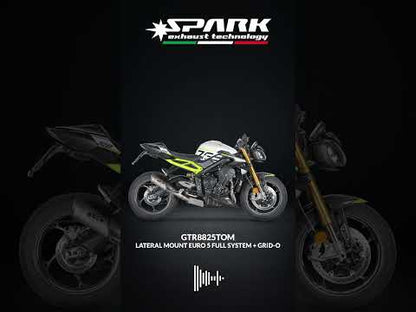 EURO 5 Low Full System: Stainless Steel Front Bends + GRID-O Damper Triumph Street Triple 765 RS/R/Moto2 (2023-2024)