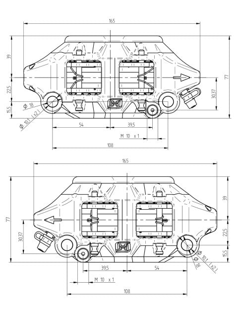 Remklauwen Set Monoblock Steek 108mm Titanium Zuigers